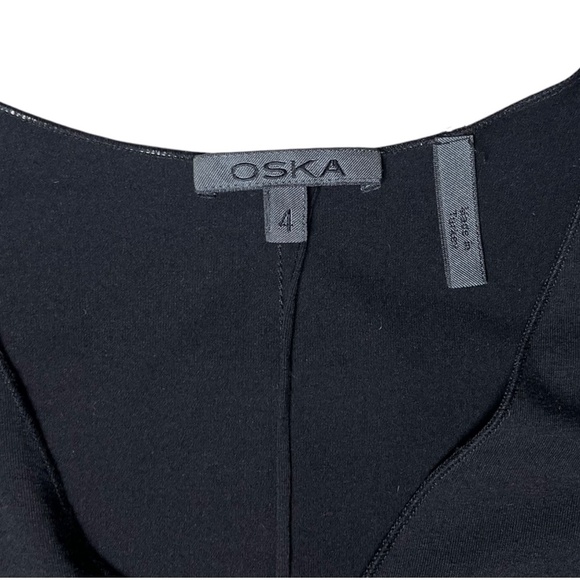 OSKA Women's Black Top Size 4 12/14 Large Slinky Knit Tunic Lagenlook Boxy Comfy - Picture 6 of 8